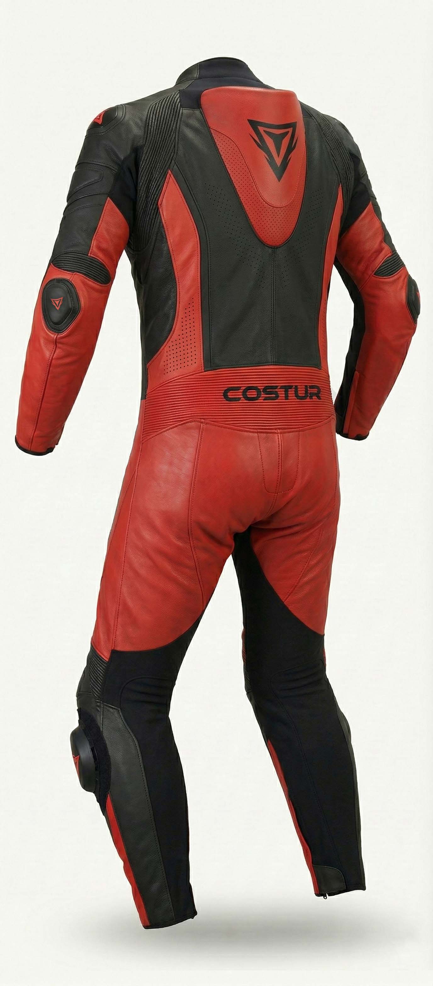 Zypher-X One-Piece Men’s Motorcycle Suit | Red / Black