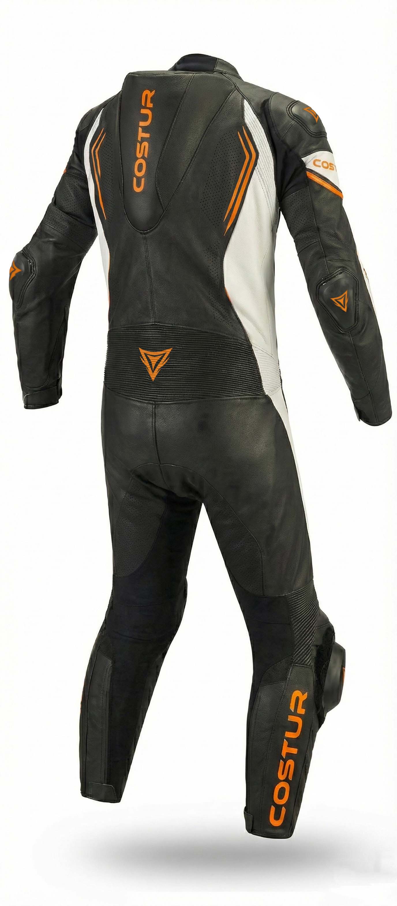Trexor-V One-Piece Men’s Motorcycle Suit | Orange / Black