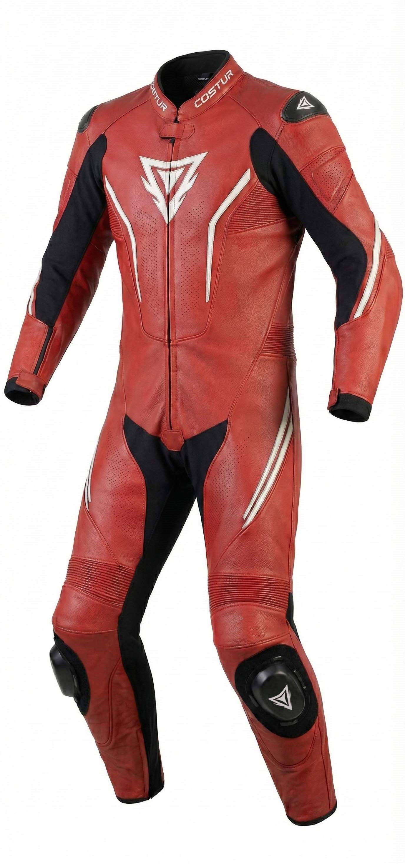 IGNITE-RS 1-Piece Men’s Motorcycle Suit | Red / White